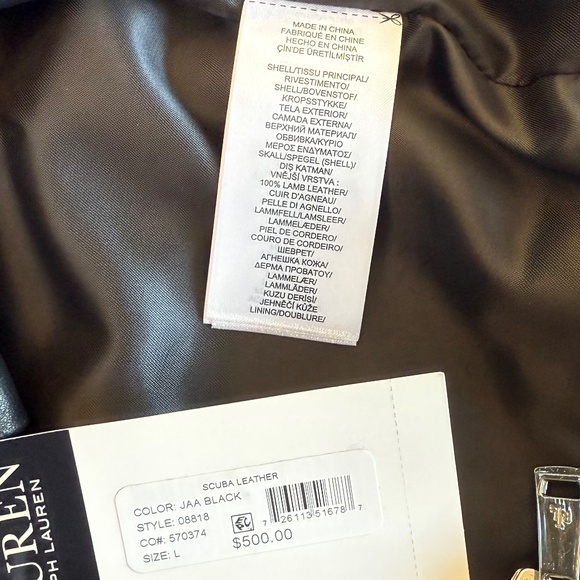 NEW Ralph Lauren Leather Jacket Lambskin - Picture 16 of 16